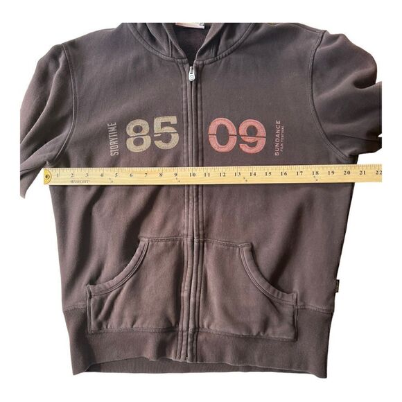 Brown Sweatshirt Zipper w Hoodie - Picture 3 of 10